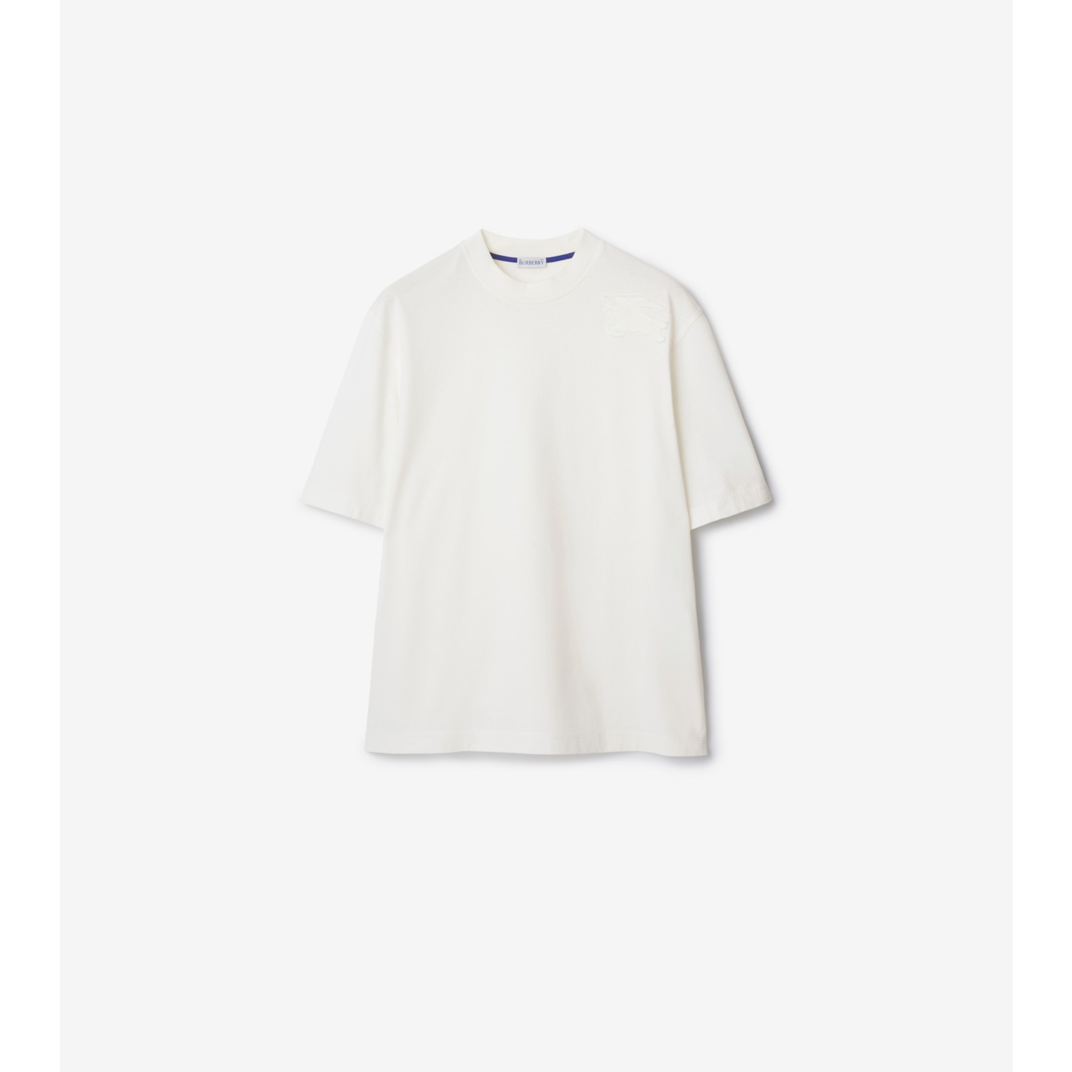 Cotton T shirt in Salt Men Burberry Official