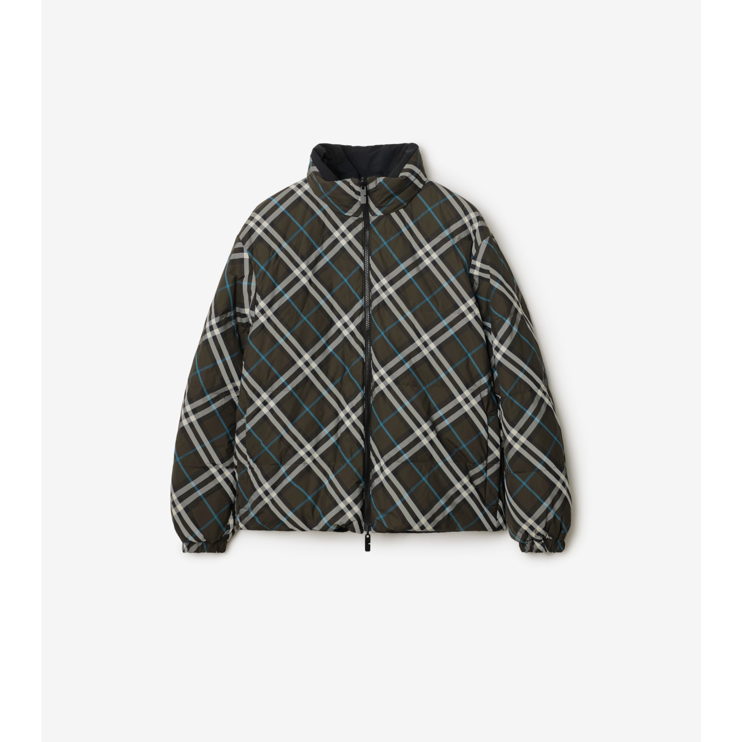 Reversible Check Nylon Puffer Jacket