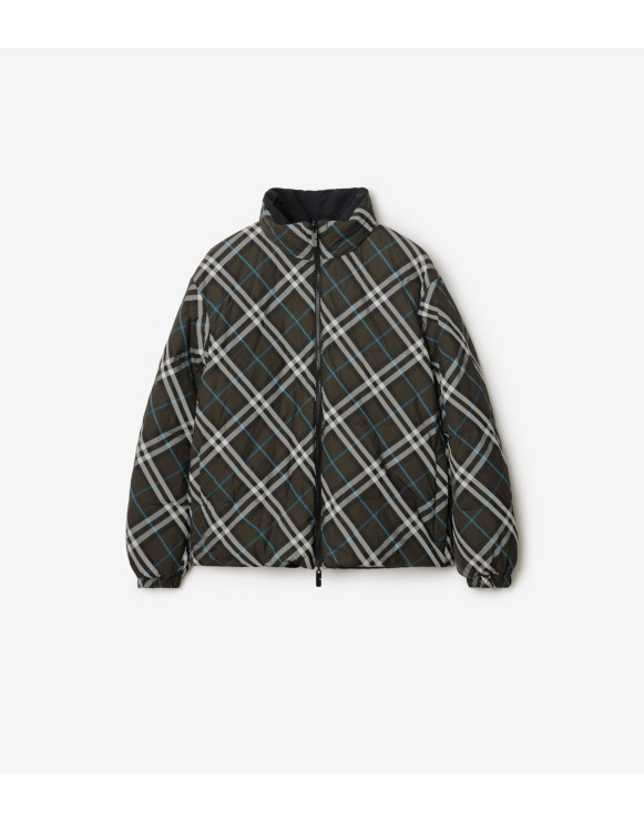 Reversible Check Nylon Snowdon Puffer Jacket