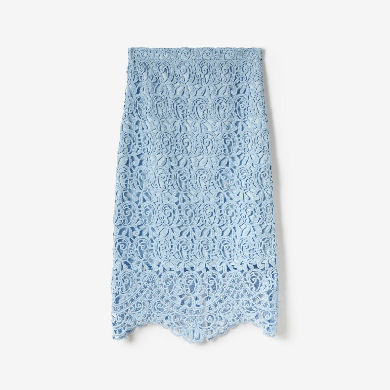 Falda de tubo en encaje de macramé (Azul Pálido) - Mujer | Burberry® oficial