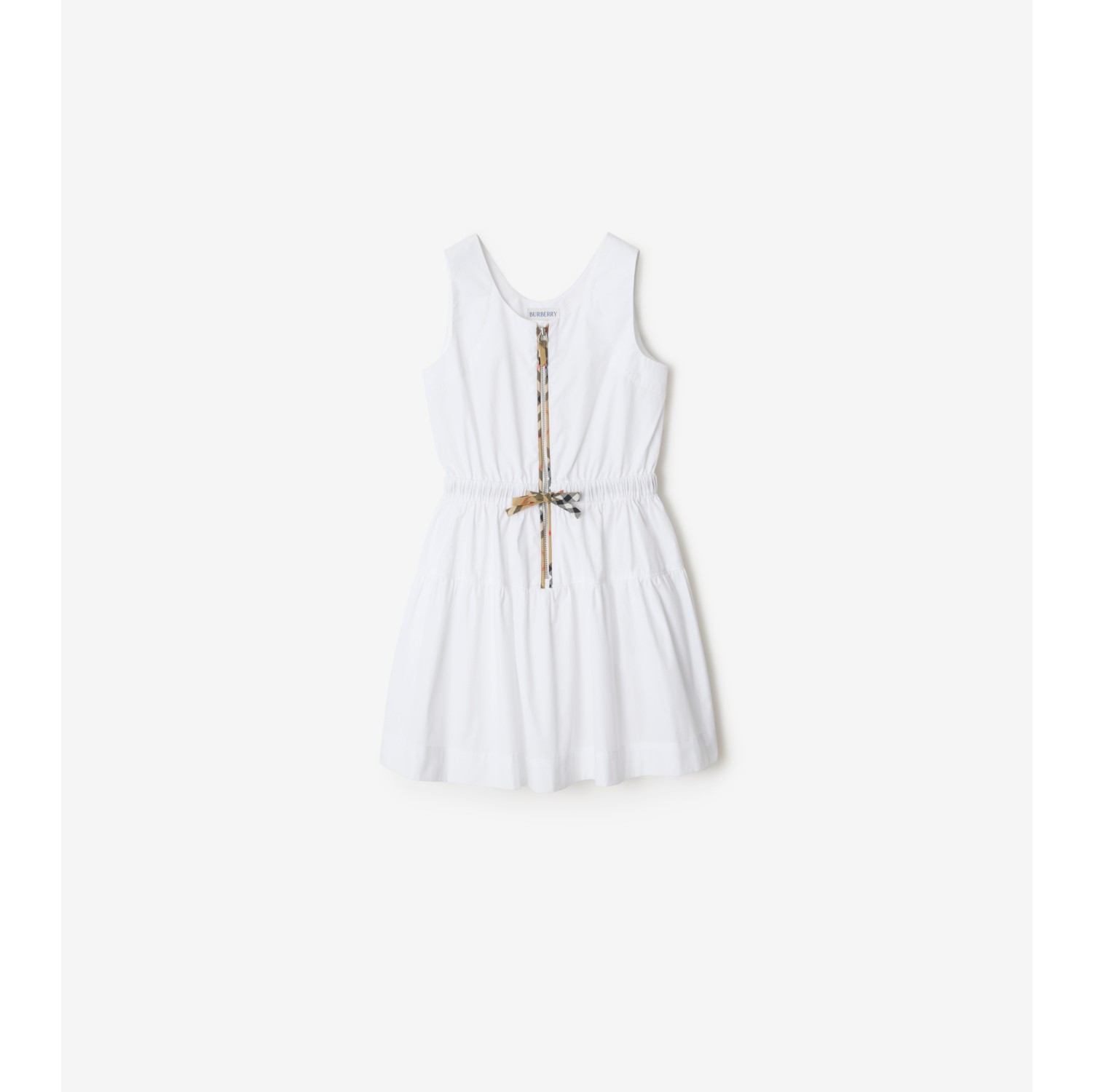 Check Trim Cotton Dress
