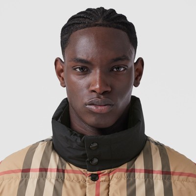 burberry check down jacket