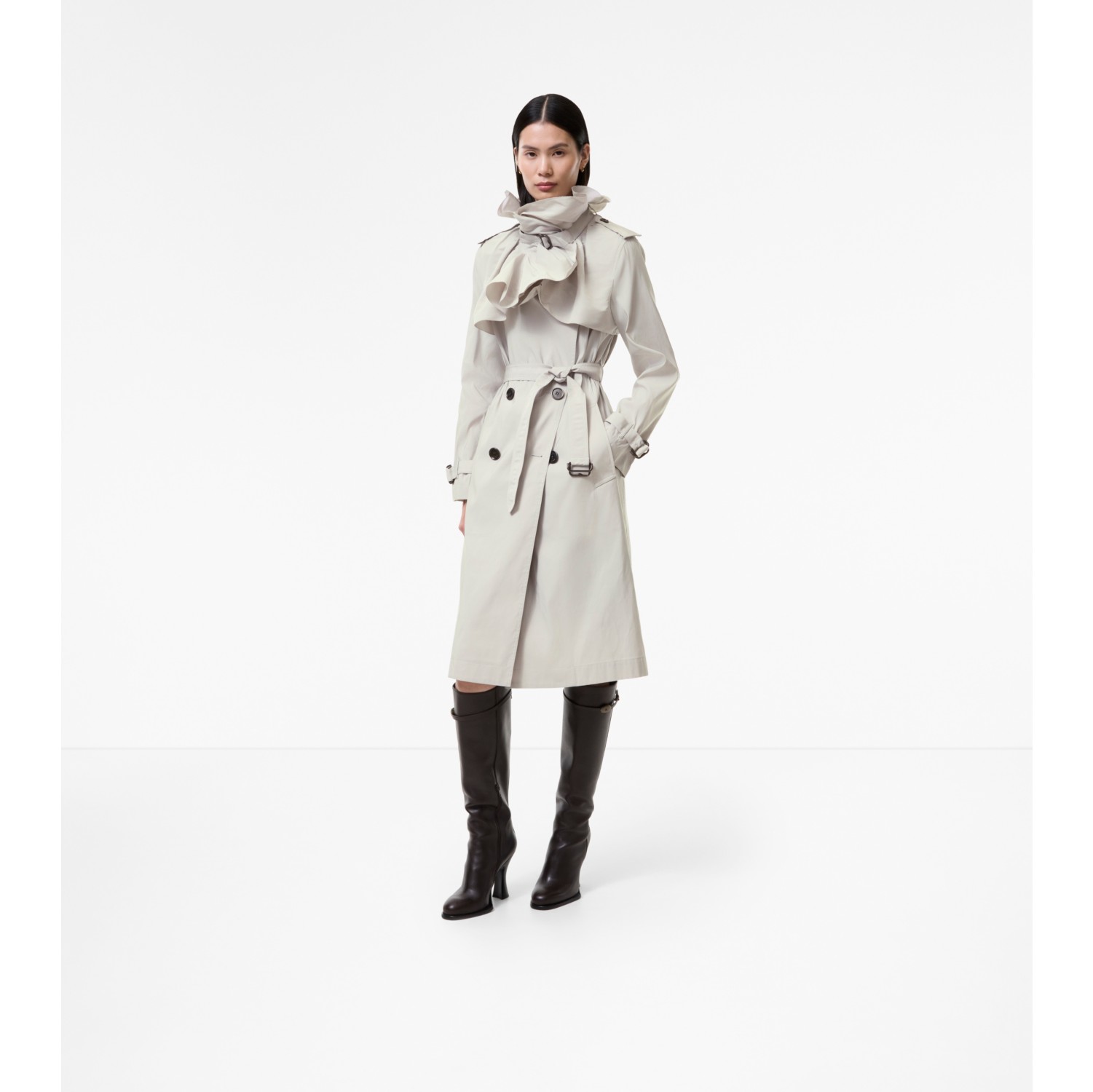 Long Faille Clare Trench Coat