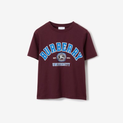 BURBERRY BURBERRY CHILDRENS COLLEGE GRAPHIC COTTON T-SHIRT