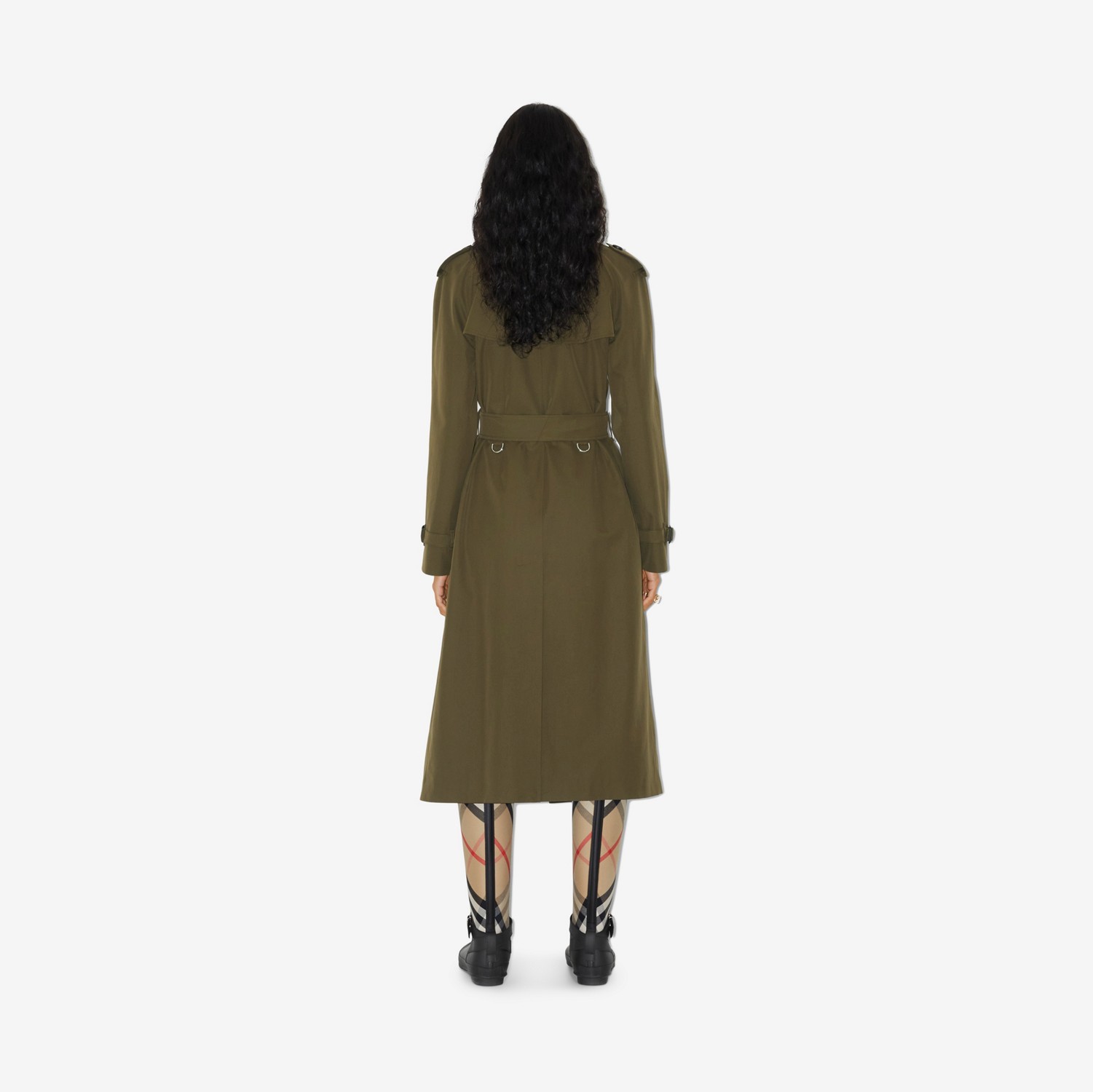 Trench coat Waterloo en algodón de gabardina tropical (Caqui Militar Oscuro) - Mujer | Burberry® oficial