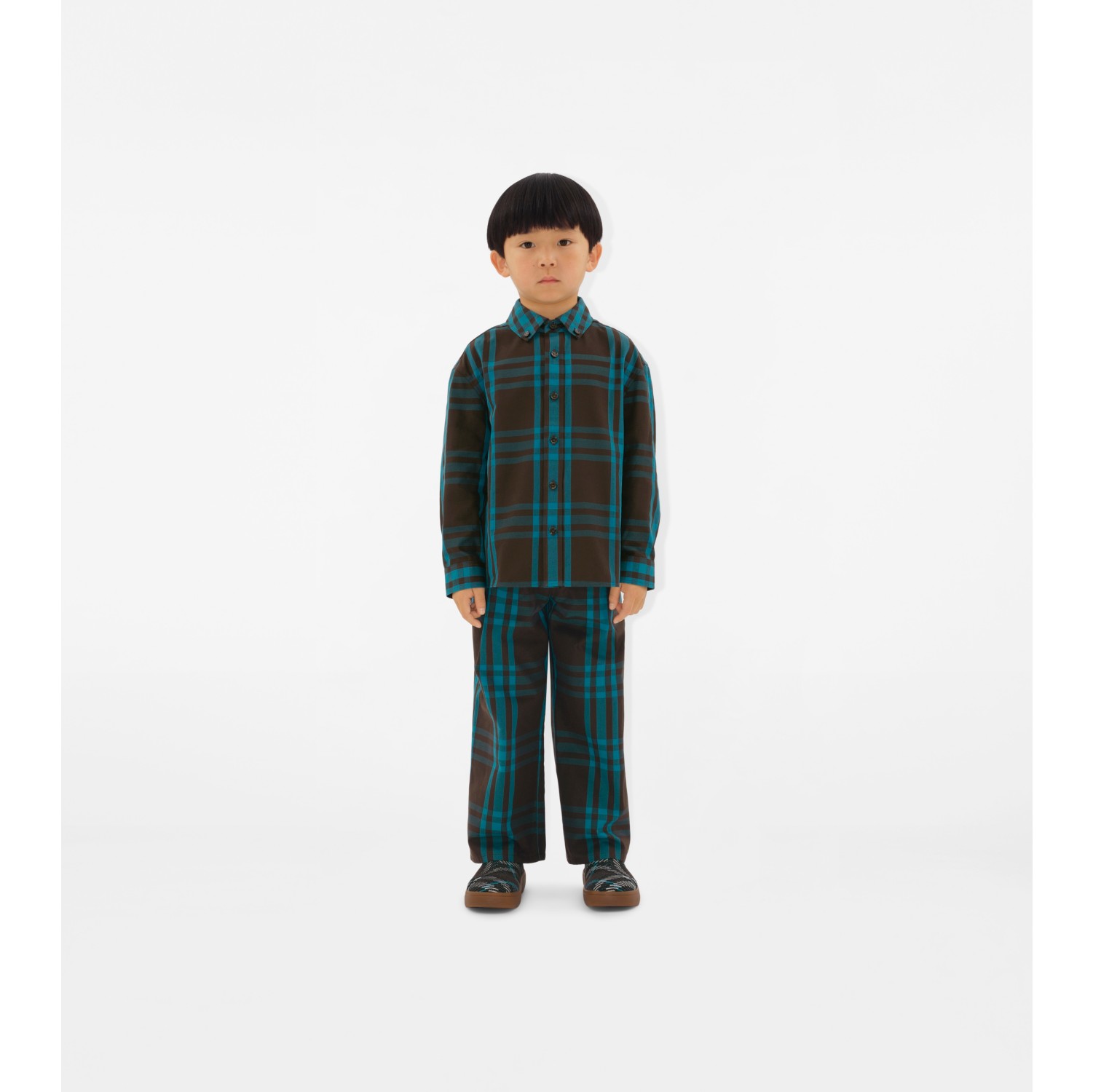 Check Cotton Trousers