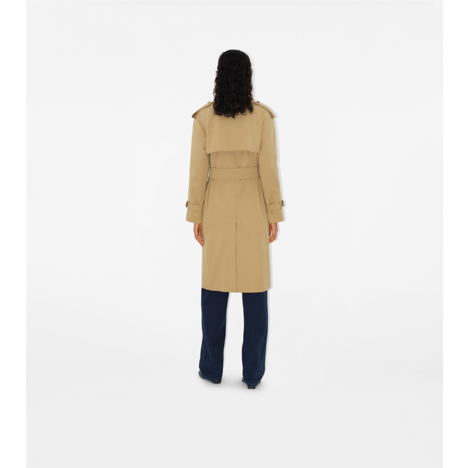 Langer Trenchcoat aus Gabardine mit abnehmbarem Kragen