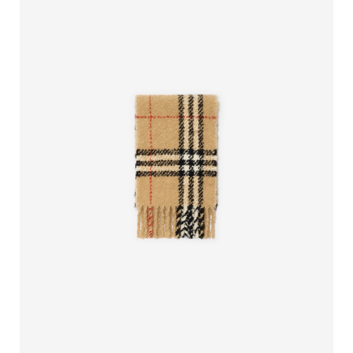 Check Alpaca Wool Blend Bouclé Scarf