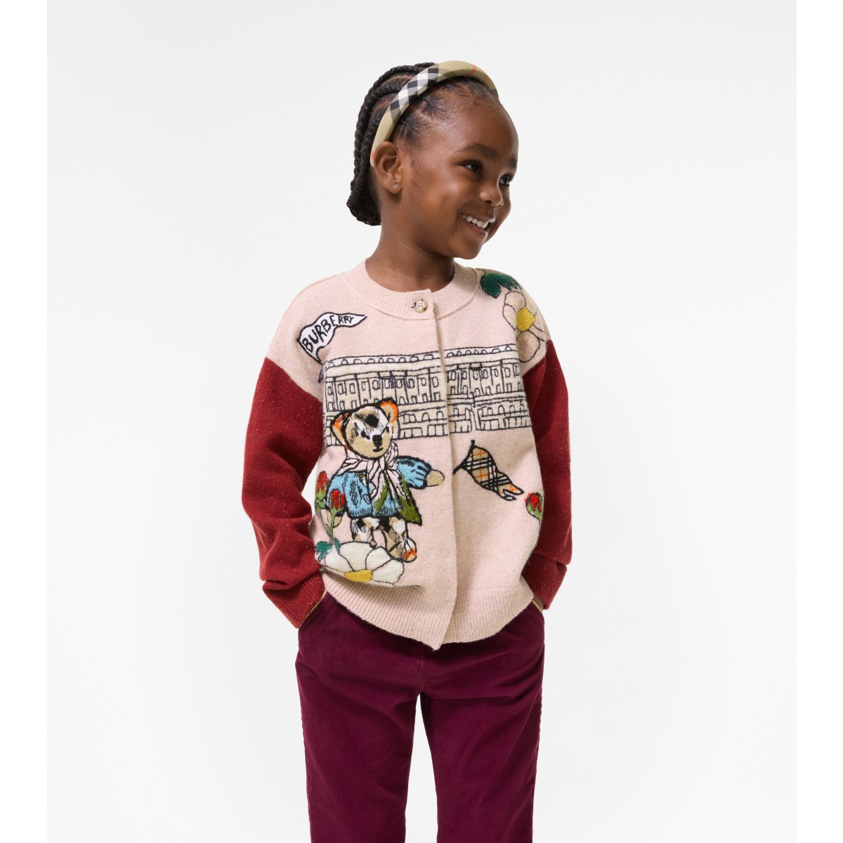  Floral Bear Wool Blend Cardigan