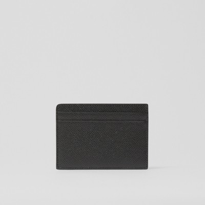Icon Stripe Print Grainy Leather Card Case in Black - Men | Burberry®  Official