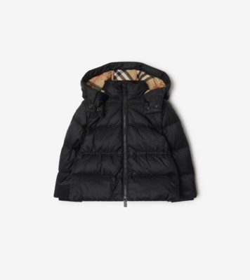 Nylon Puffer Jacket in Black Burberry Official