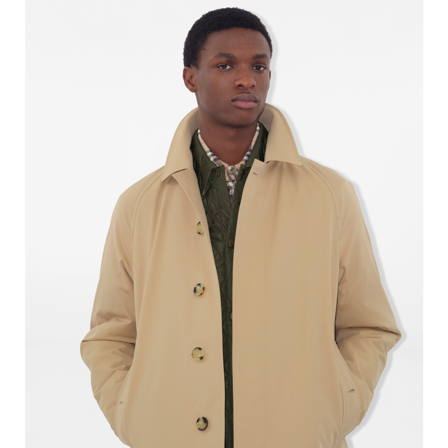 Short Camden Heritage Car Coat in Honey beige - Men, Cotton