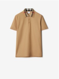 Cotton Polo Shirt in Beige