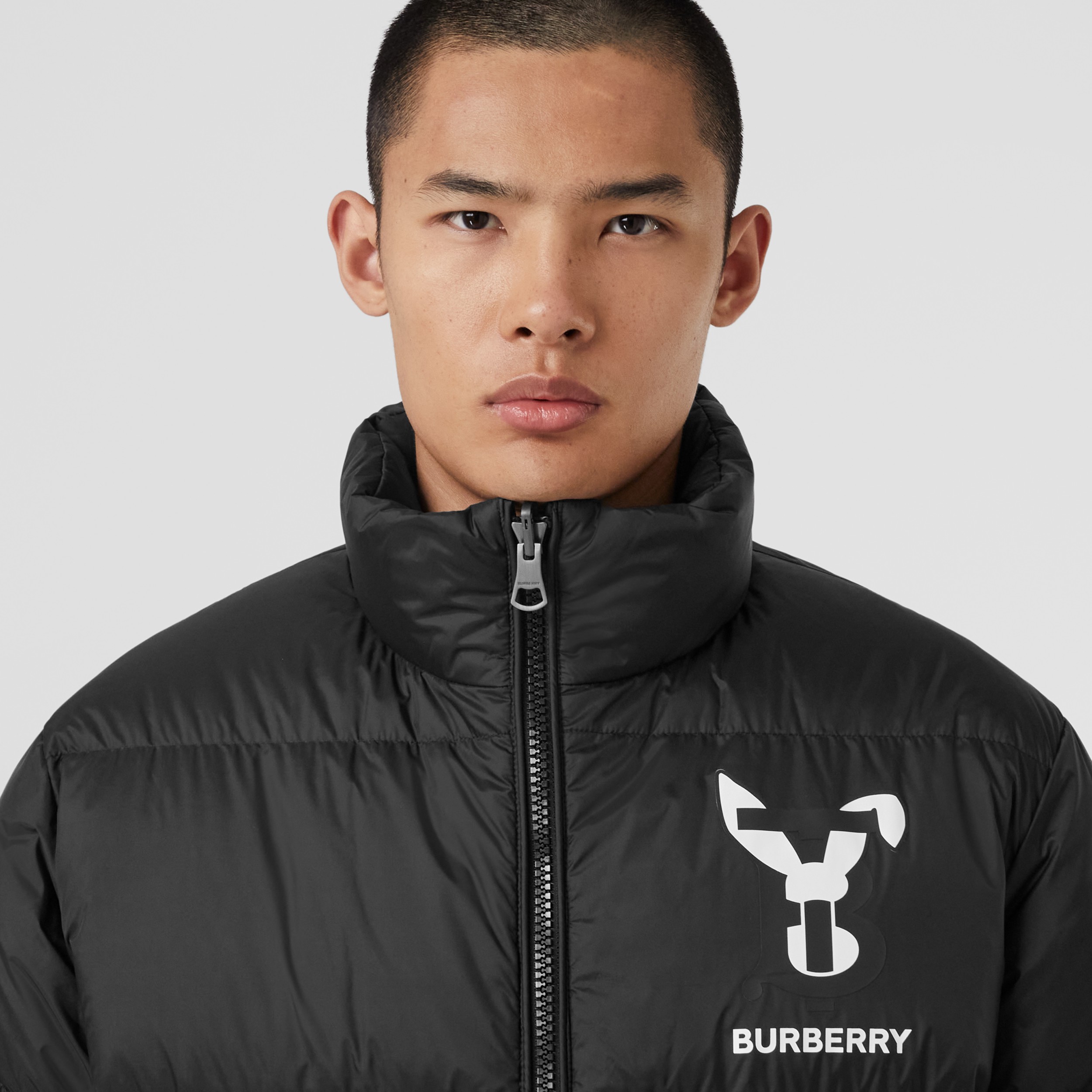 Rabbit Nylon Jacquard Reversible Puffer Jacket in Black - Men | Burberry® Official - 2