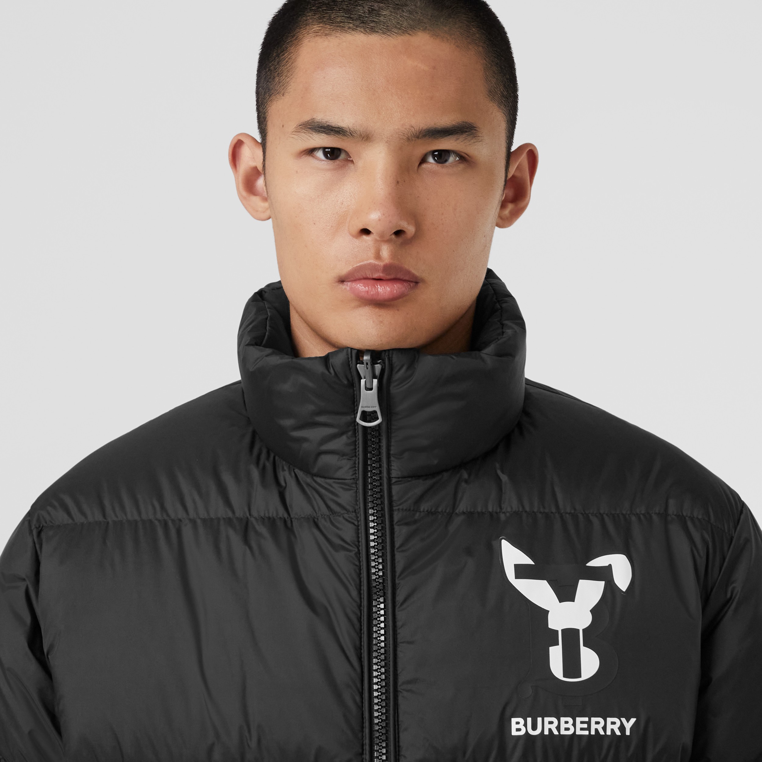 Rabbit Nylon Jacquard Reversible Puffer Jacket in Black - Men | Burberry®  Official