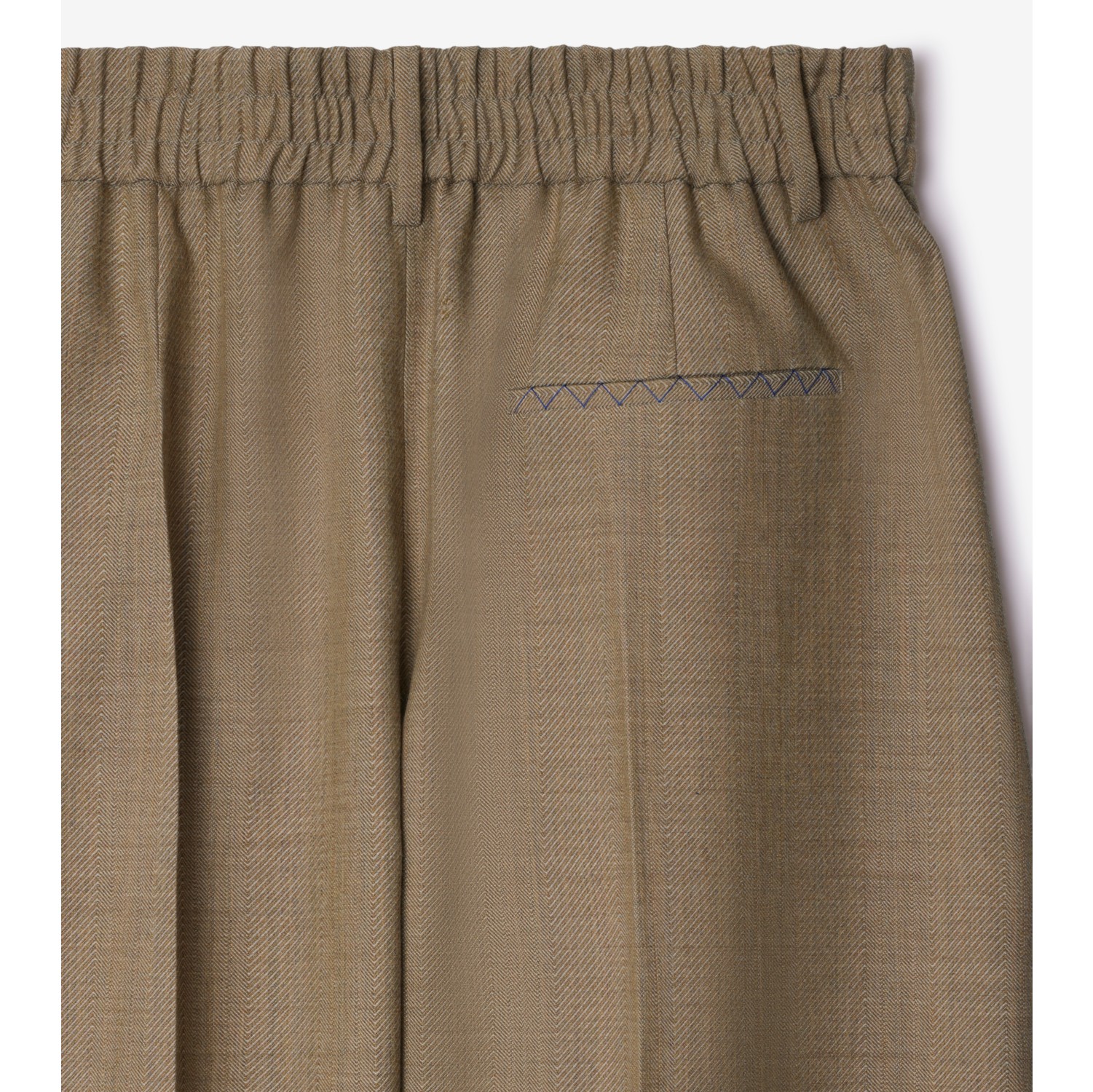 Pantalon de costume en laine à chevrons