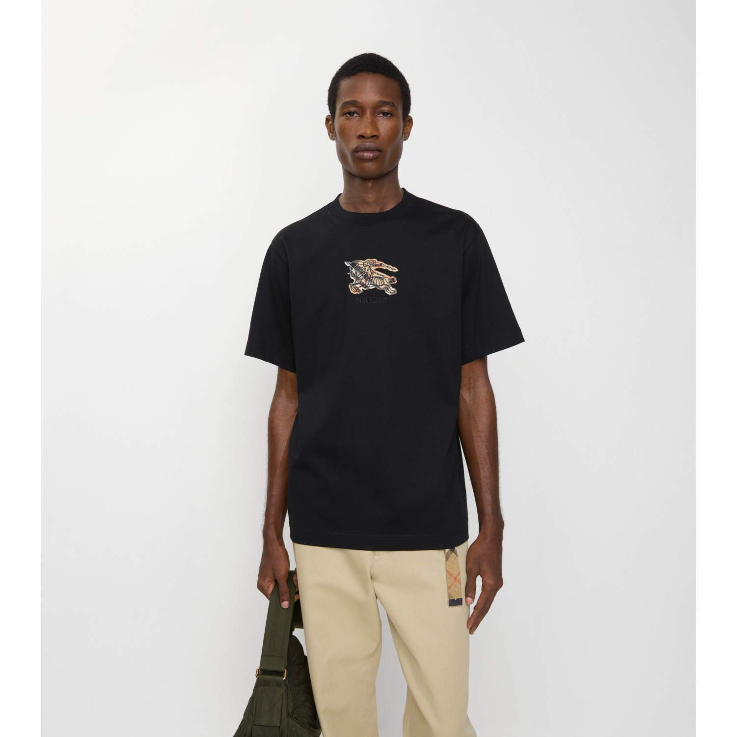 EKD Check Cotton T-shirt in Black - Men | Burberry® Official