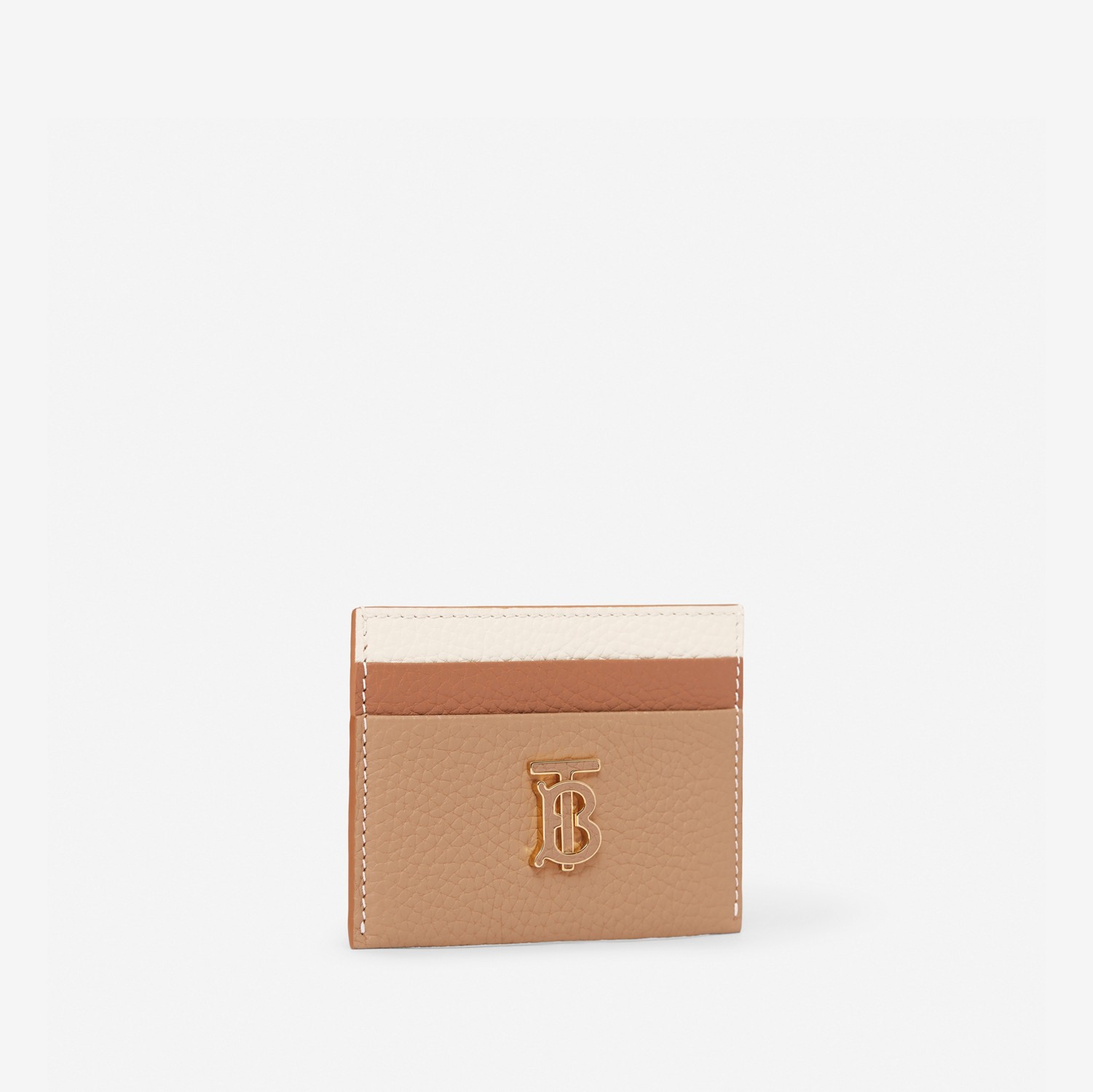 Tri-tone Grainy Leather TB Card Case in Camel/archive Beige/warm Tan - Women | Burberry® Official