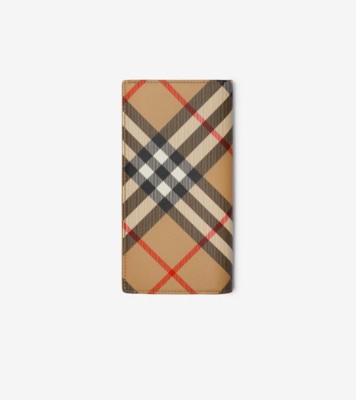 【関税＆送料込み】Burberry Wallets Check Continental Wallet in Sand - Men, Canvas | Burberry