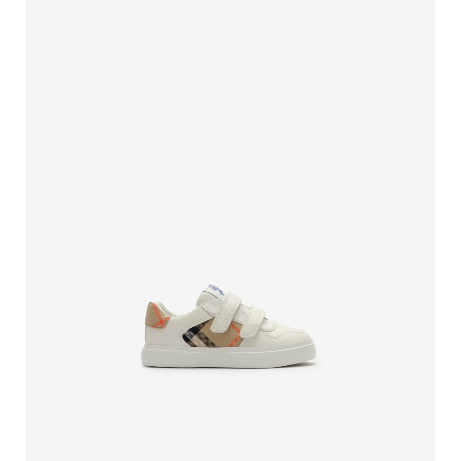Check and Leather Sneakers