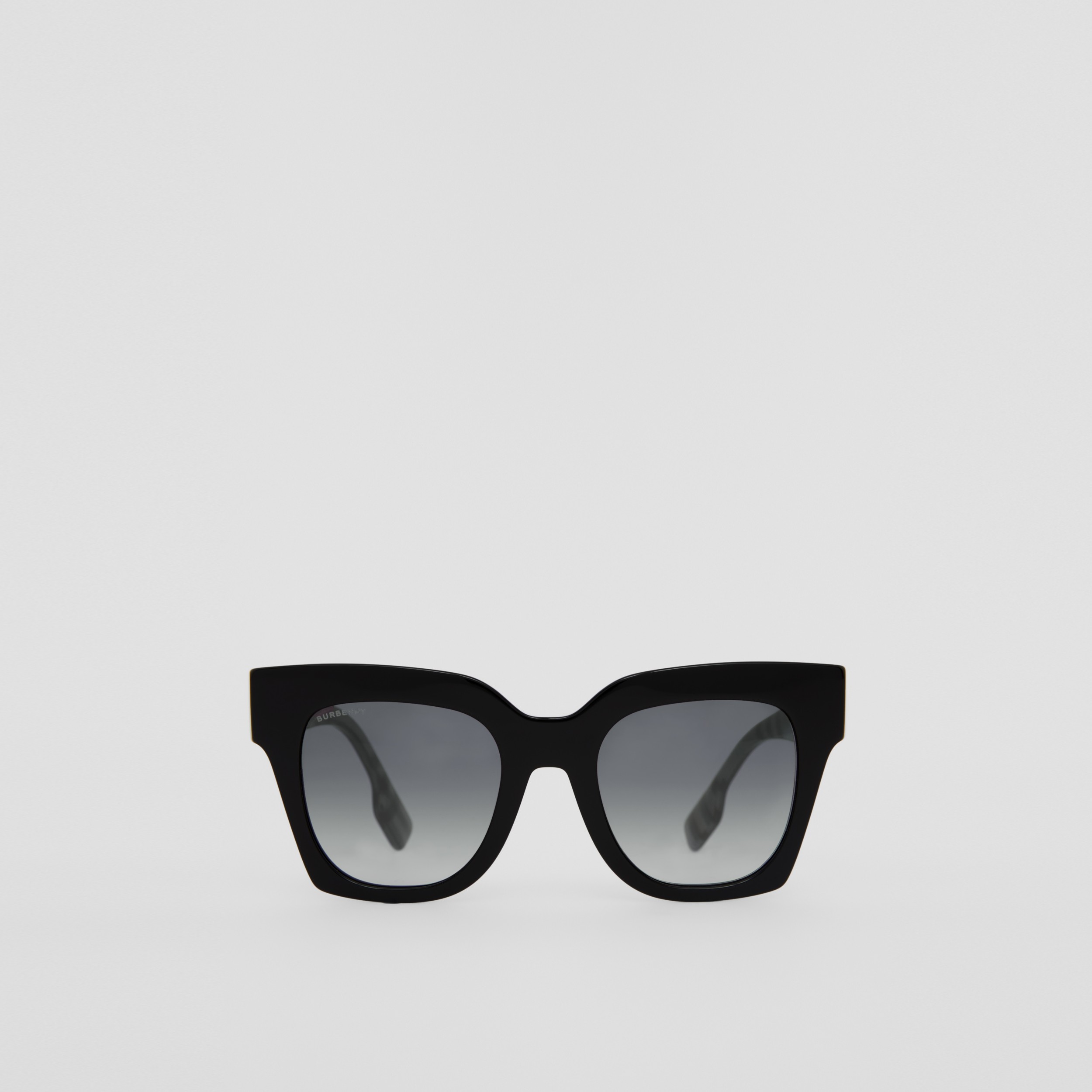 方框太阳眼镜(黑色/ 米色) - 女士| Burberry® 博柏利官网