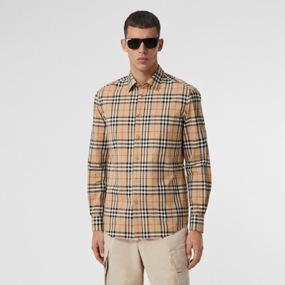 burberry vintage check cotton poplin shirt