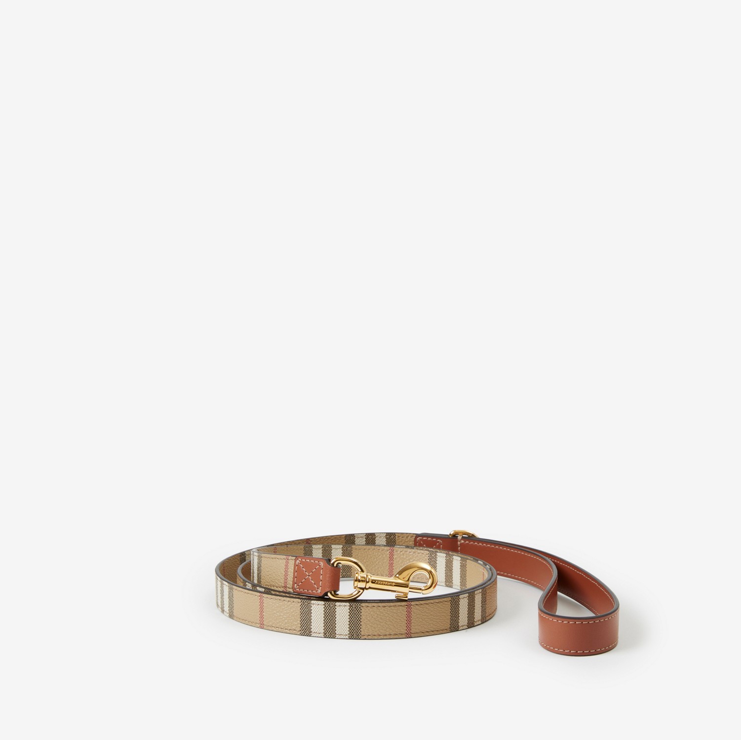 Burberry Check Dog Lead in Archive Beige/briar Brown | Burberry® Official