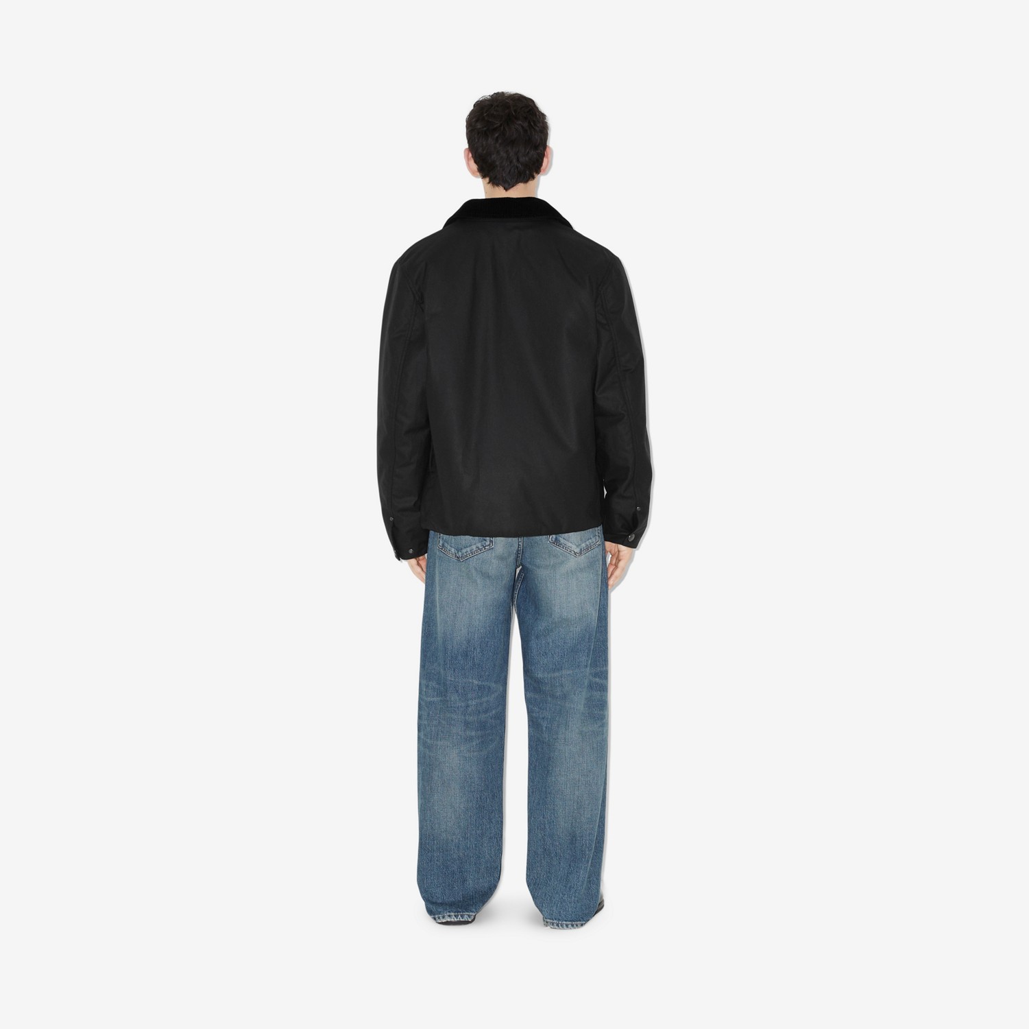 Jaqueta de algodão encerado com estampa EKD (Preto) - Homens | Burberry® oficial