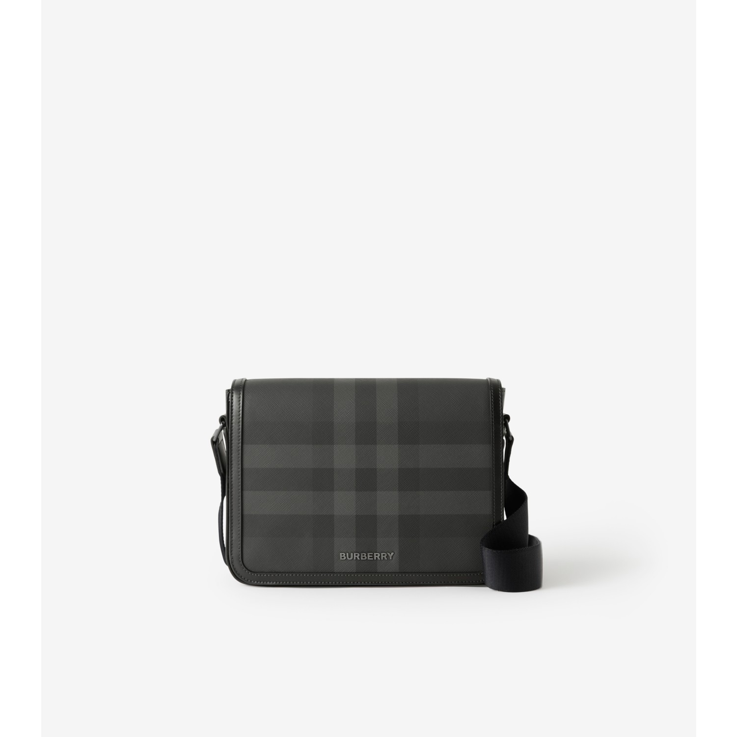 Check Sling Bag in Charcoal - Men | Burberry® Official