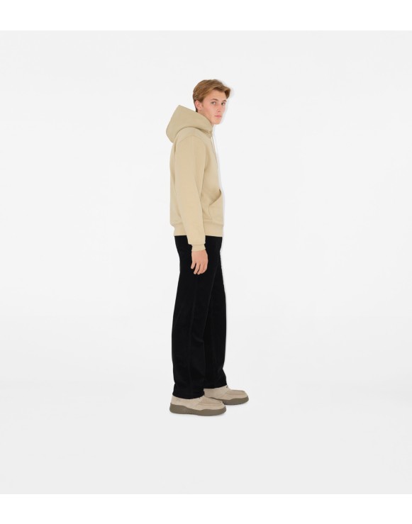 Check Label Cotton Hoodie