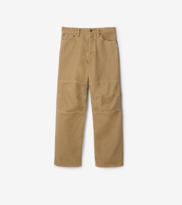 Cotton Canvas Workwear Trousers in Hebden brown - Men | Burberry® Official
