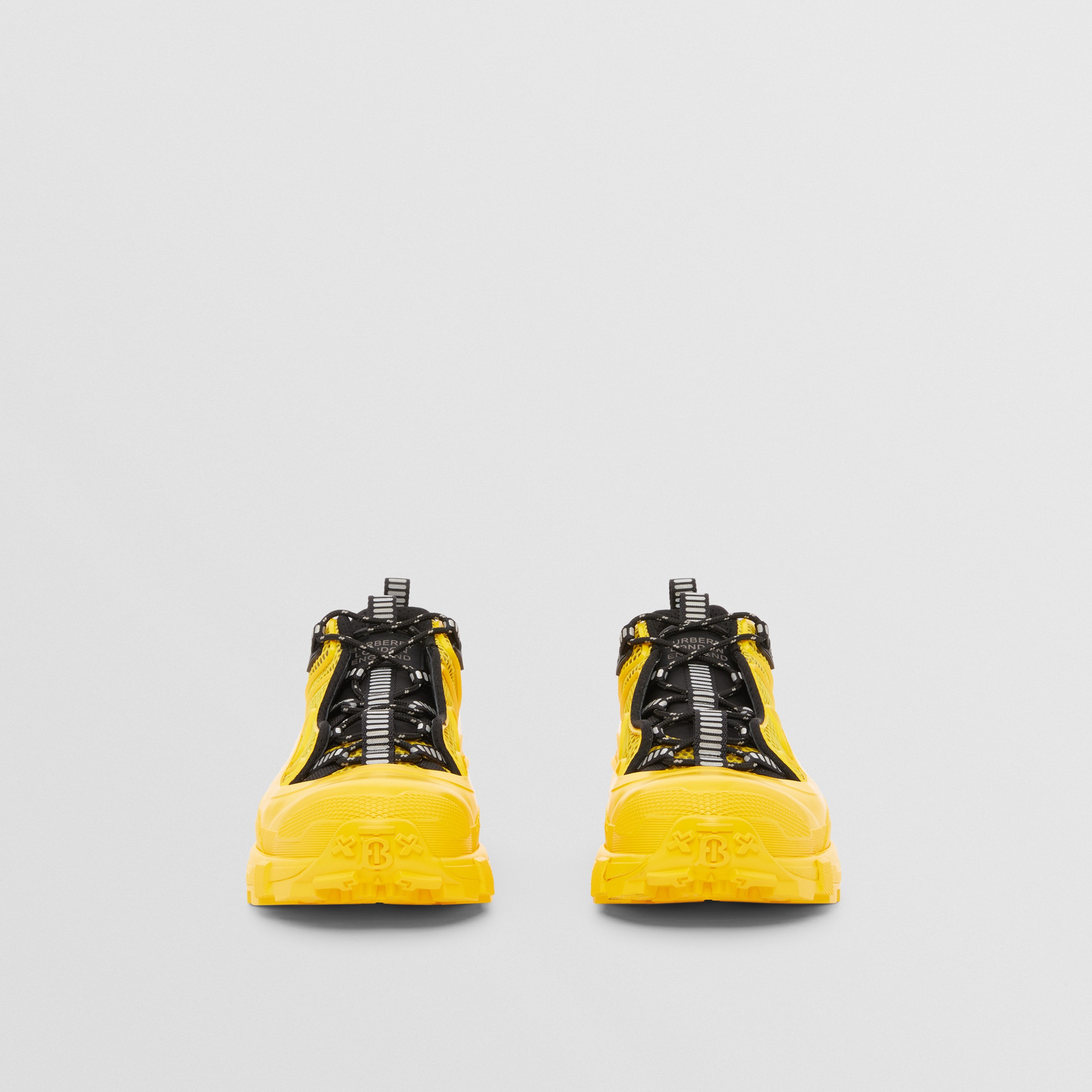 Mesh and Nylon Arthur Sneakers in Neon Yellow - Men | Burberry® Official - 4