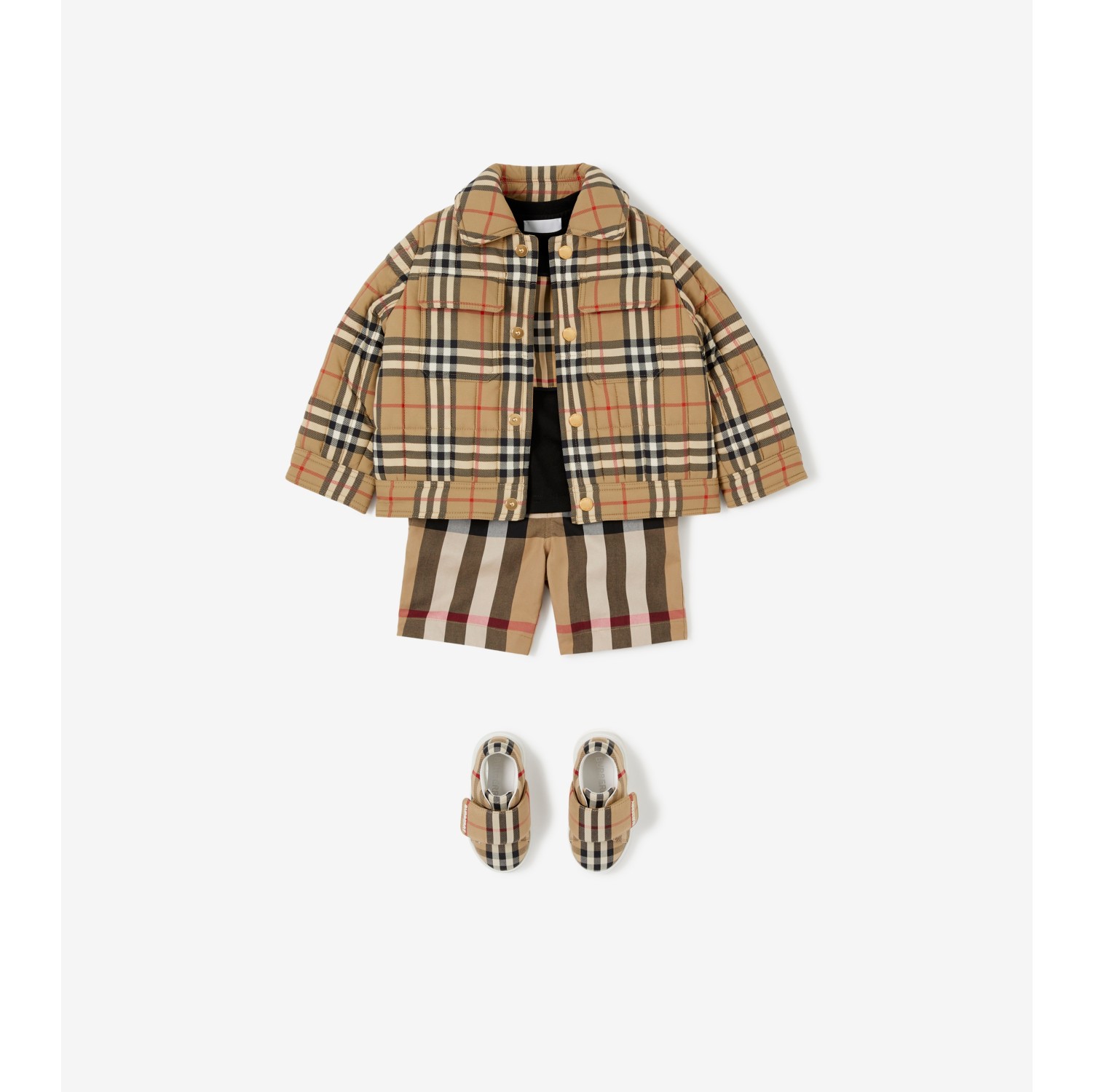 チェック ナイロン キルティングジャケット (アーカイブベージュ) - チルドレンズ | Burberry®公式サイト