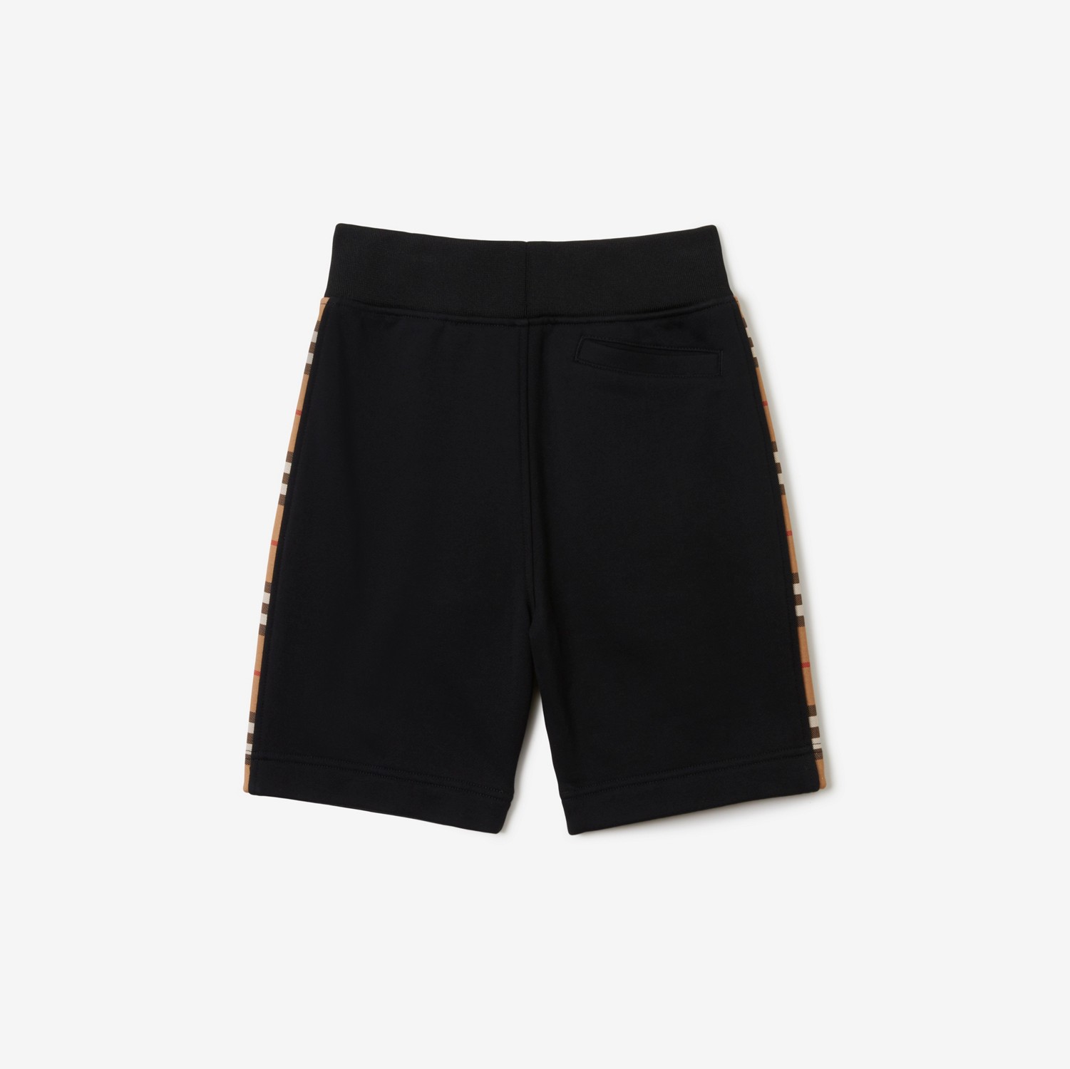 Check Panel Cotton Shorts in Black | Burberry® Official