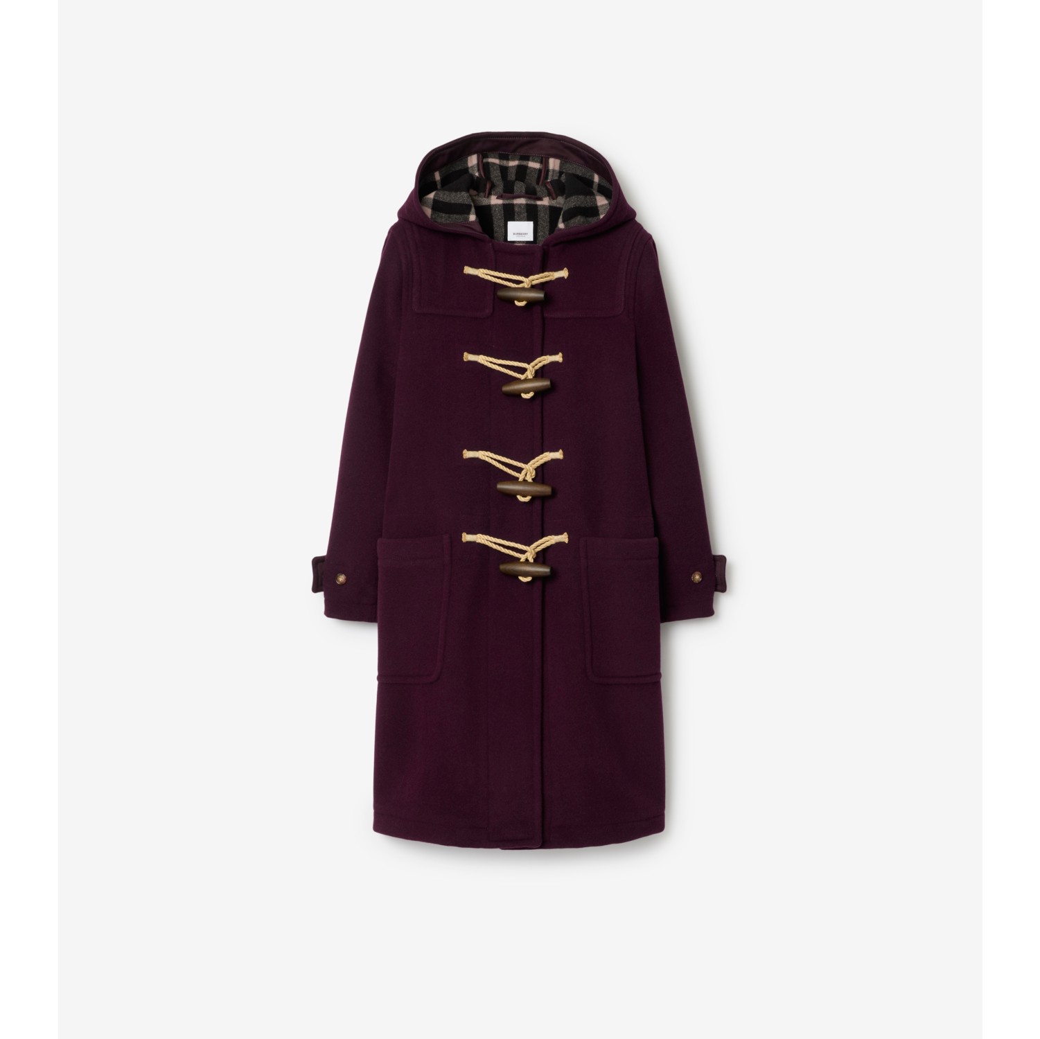Wool Duffle Coat in Wine purple - Women | Burberry® Official