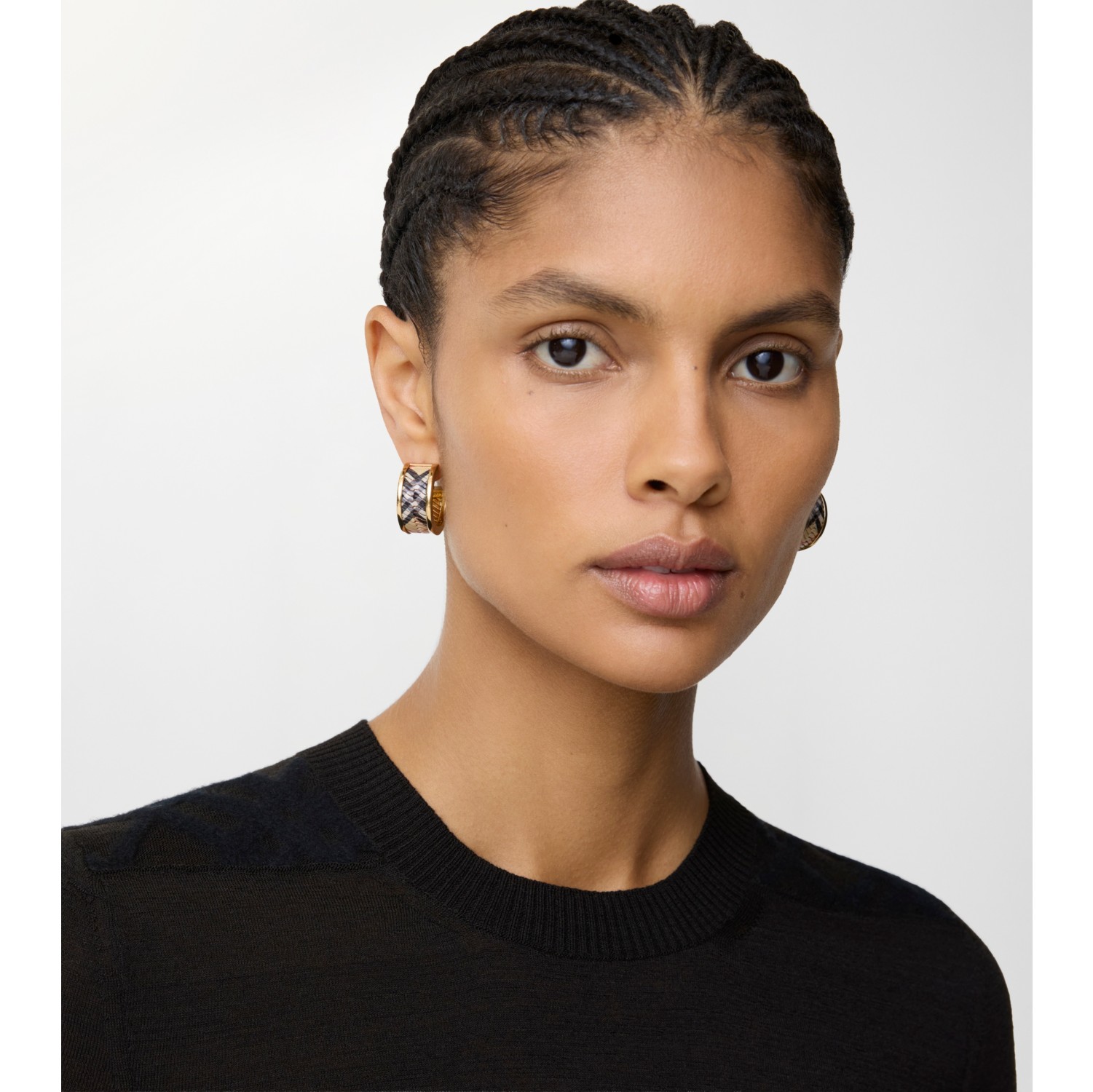 Check Print Hoop Earrings