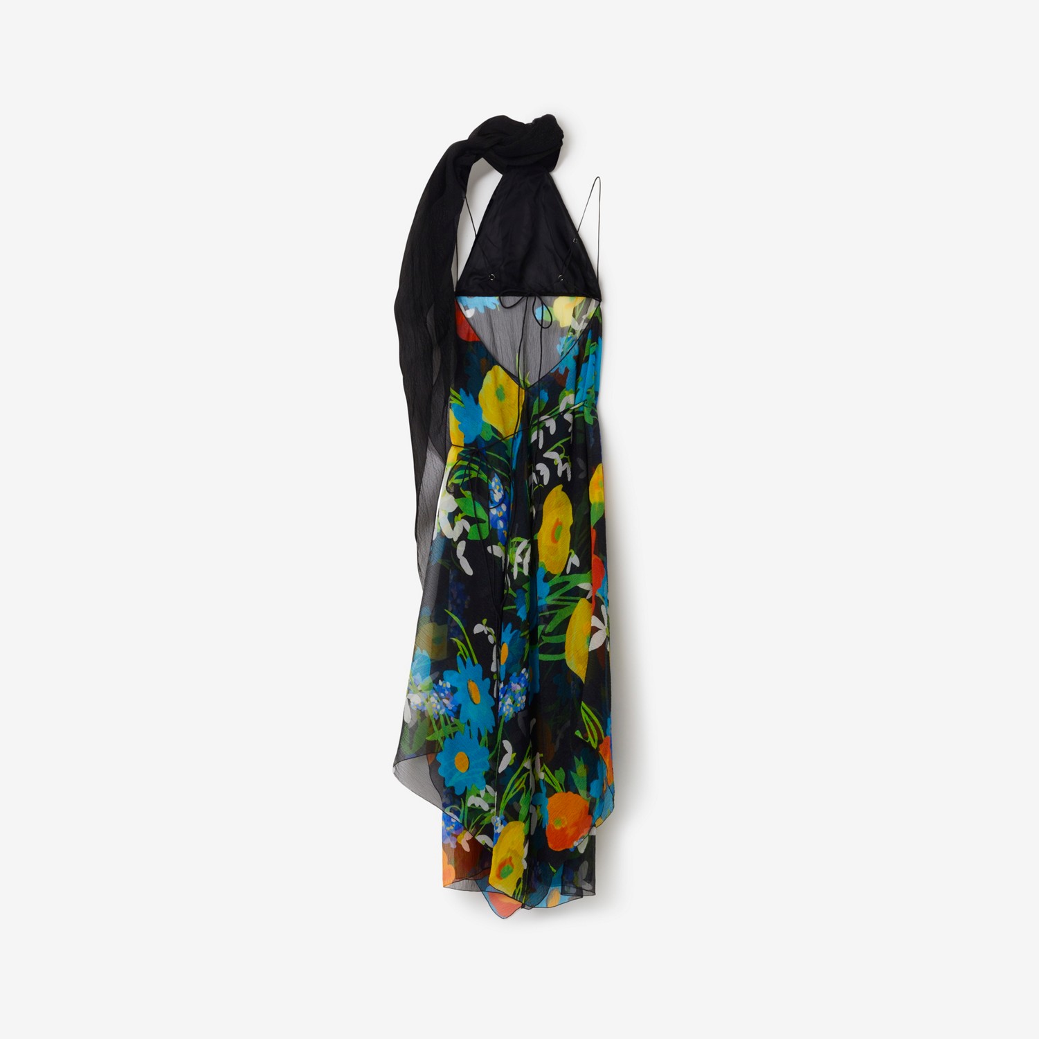 Seidenmisch-Kleid mit Wildblumen-Motiv