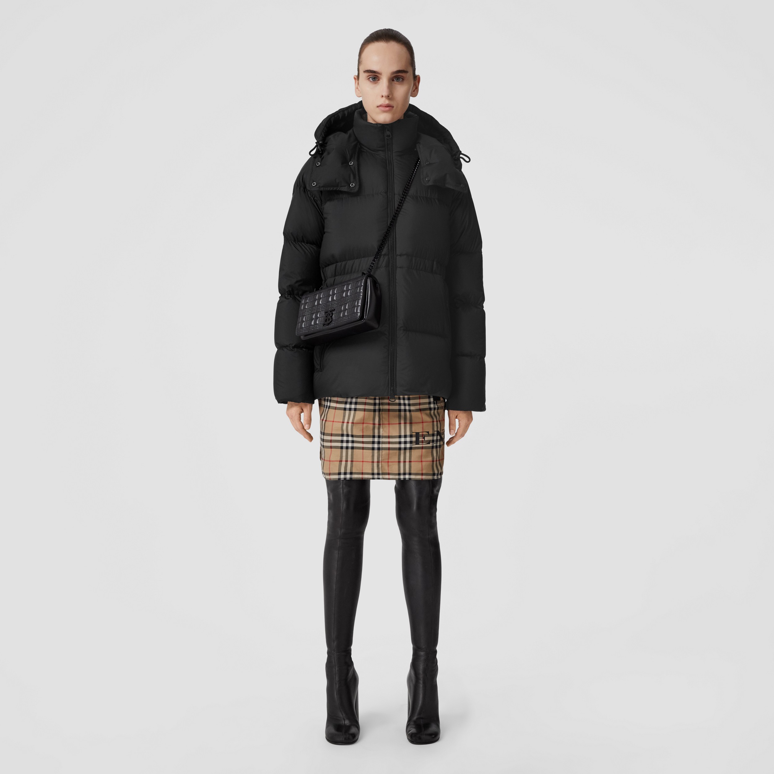Detachable Hood Nylon Puffer Jacket in Black - Women | Burberry® Official - 1