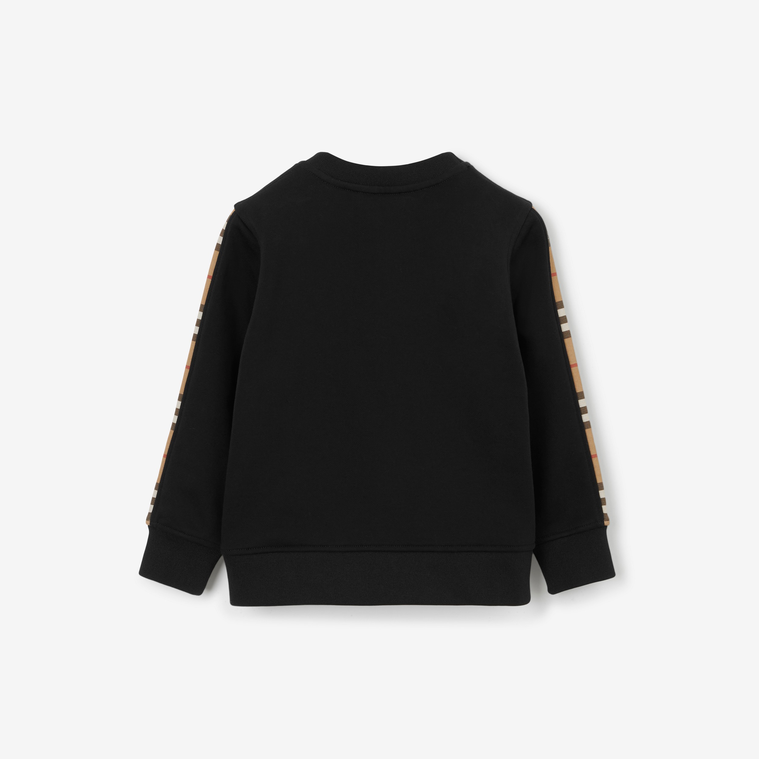 Suéter de algodão com recorte Check (Preto) | Burberry® oficial - 2