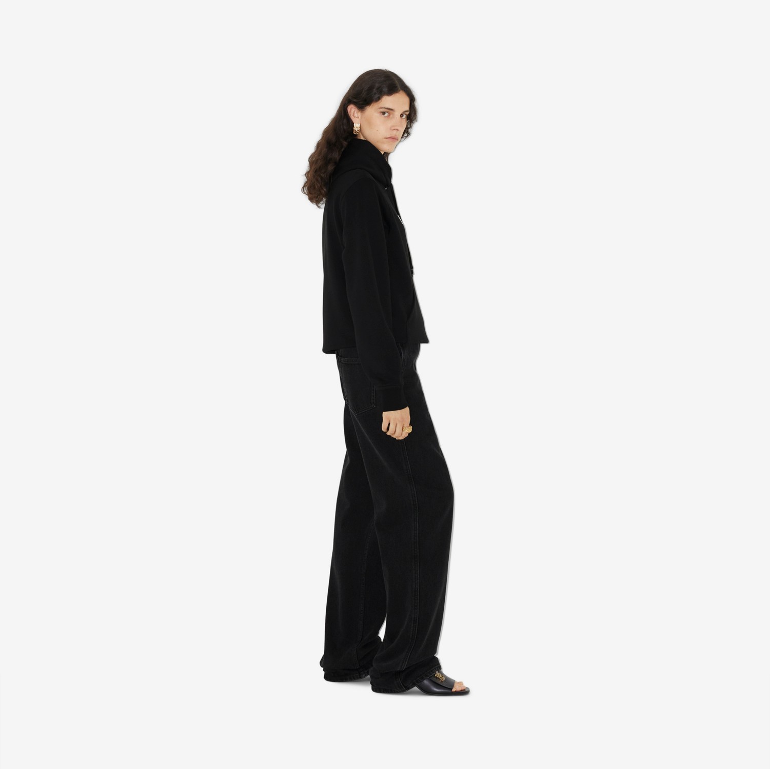 Sudadera en algodón con capucha y logotipo (Negro) - Mujer | Burberry® oficial