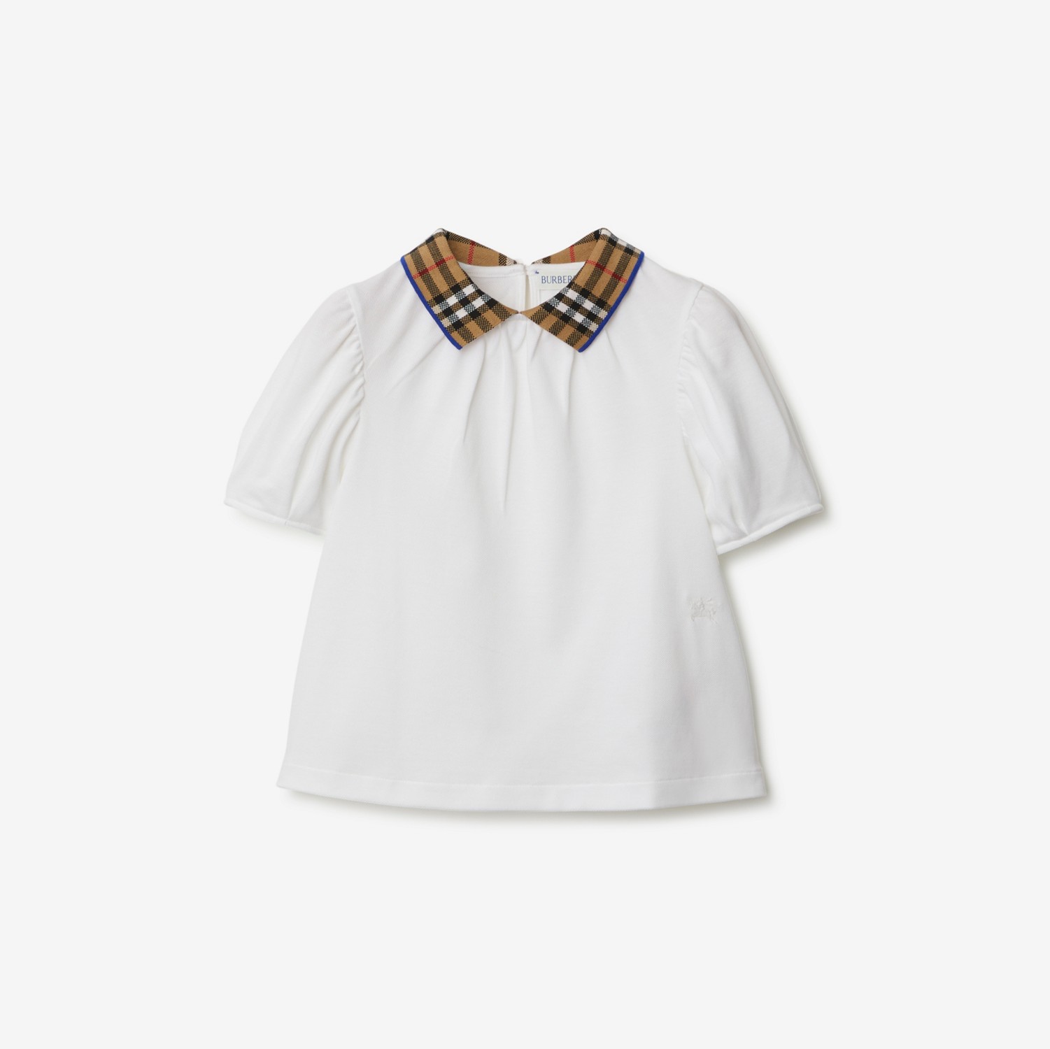 Baumwoll-Poloshirt mit Check-Kragen