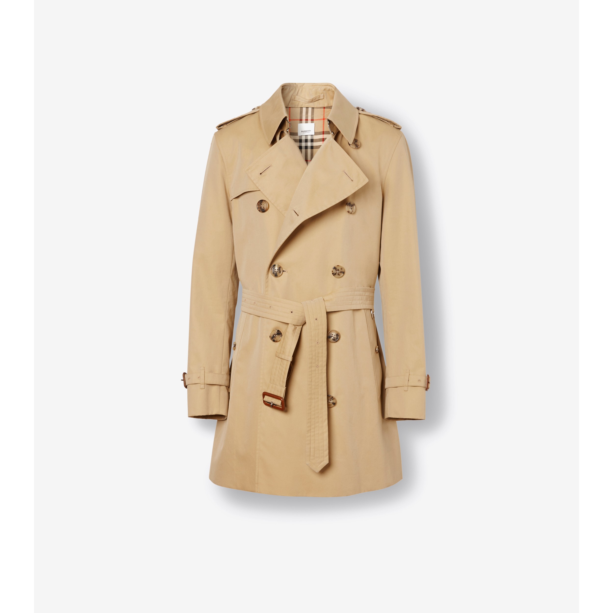 The Short Wimbledon Trench Coat in HONEY - Men, Cotton Gabardine