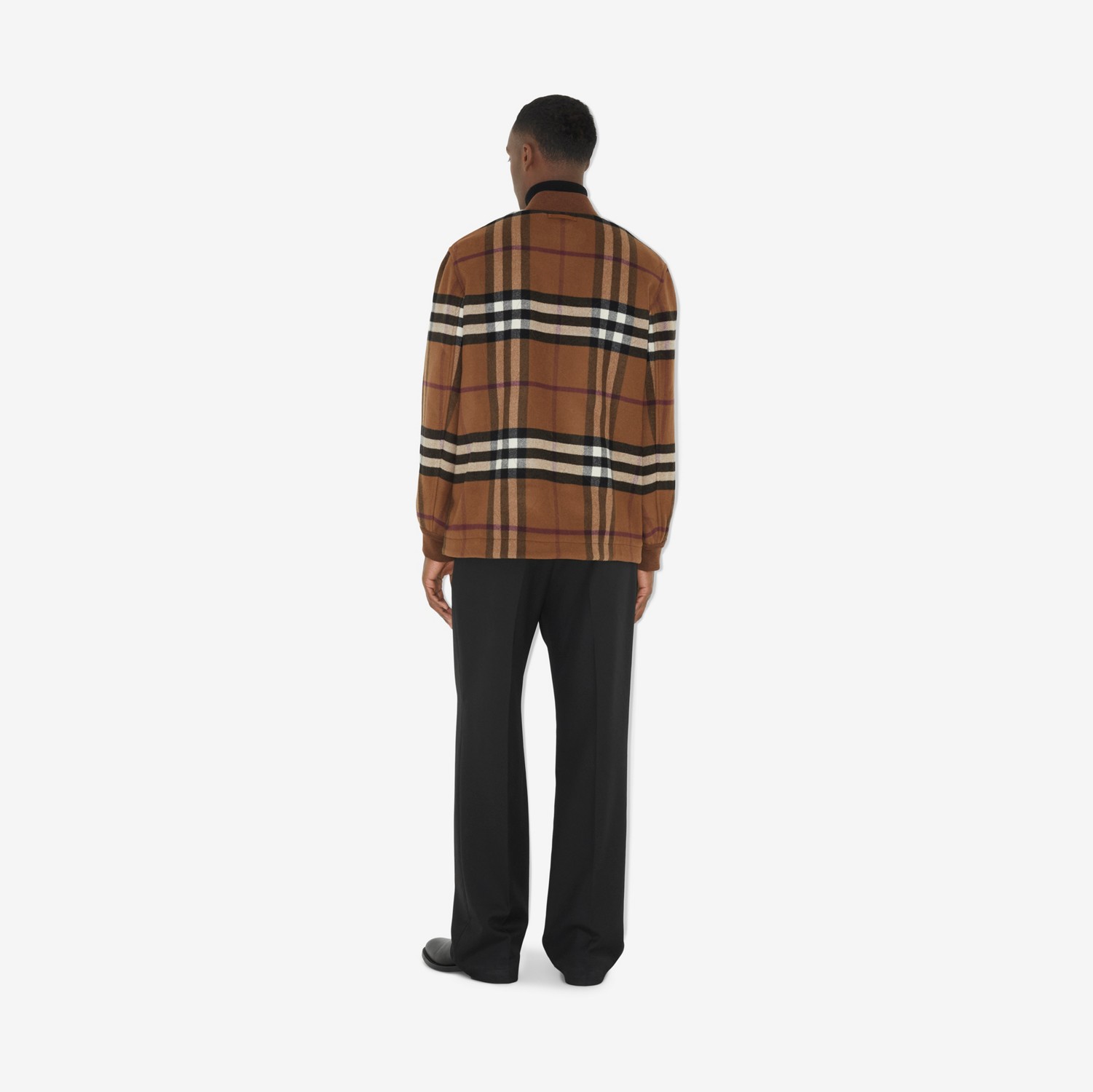 Quilted Check Wool Blend Bomber Jacket in Dark Birch Brown - Men | Burberry® Official