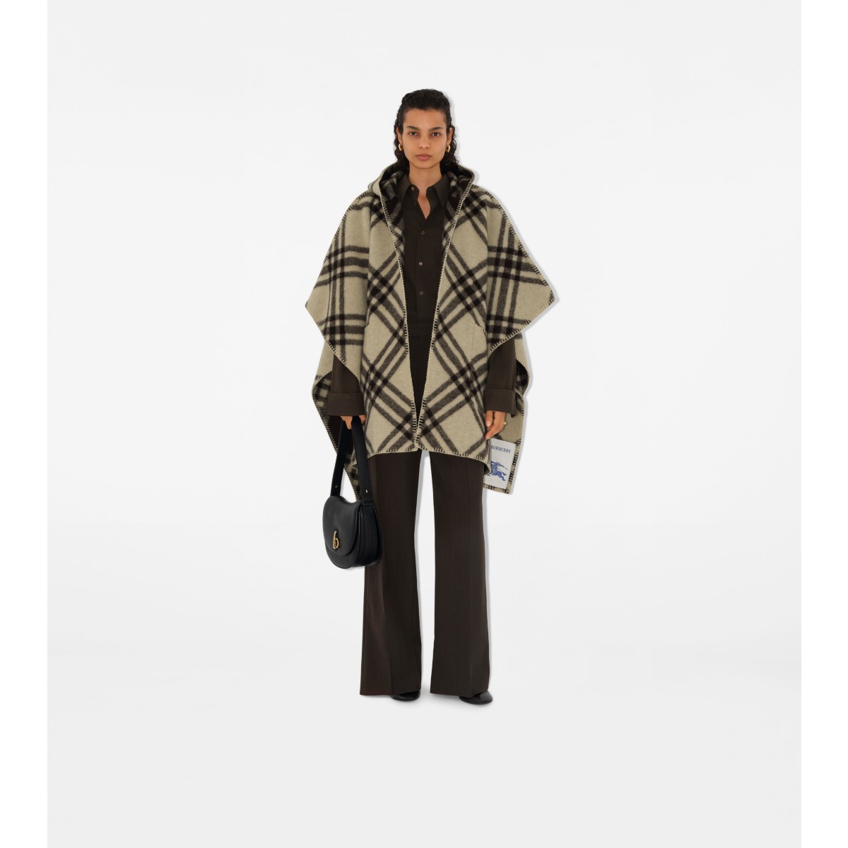  Check Reversible Wool Cape