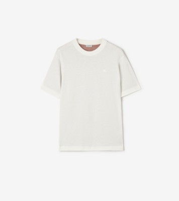 Check Cotton T shirt Chalk ®