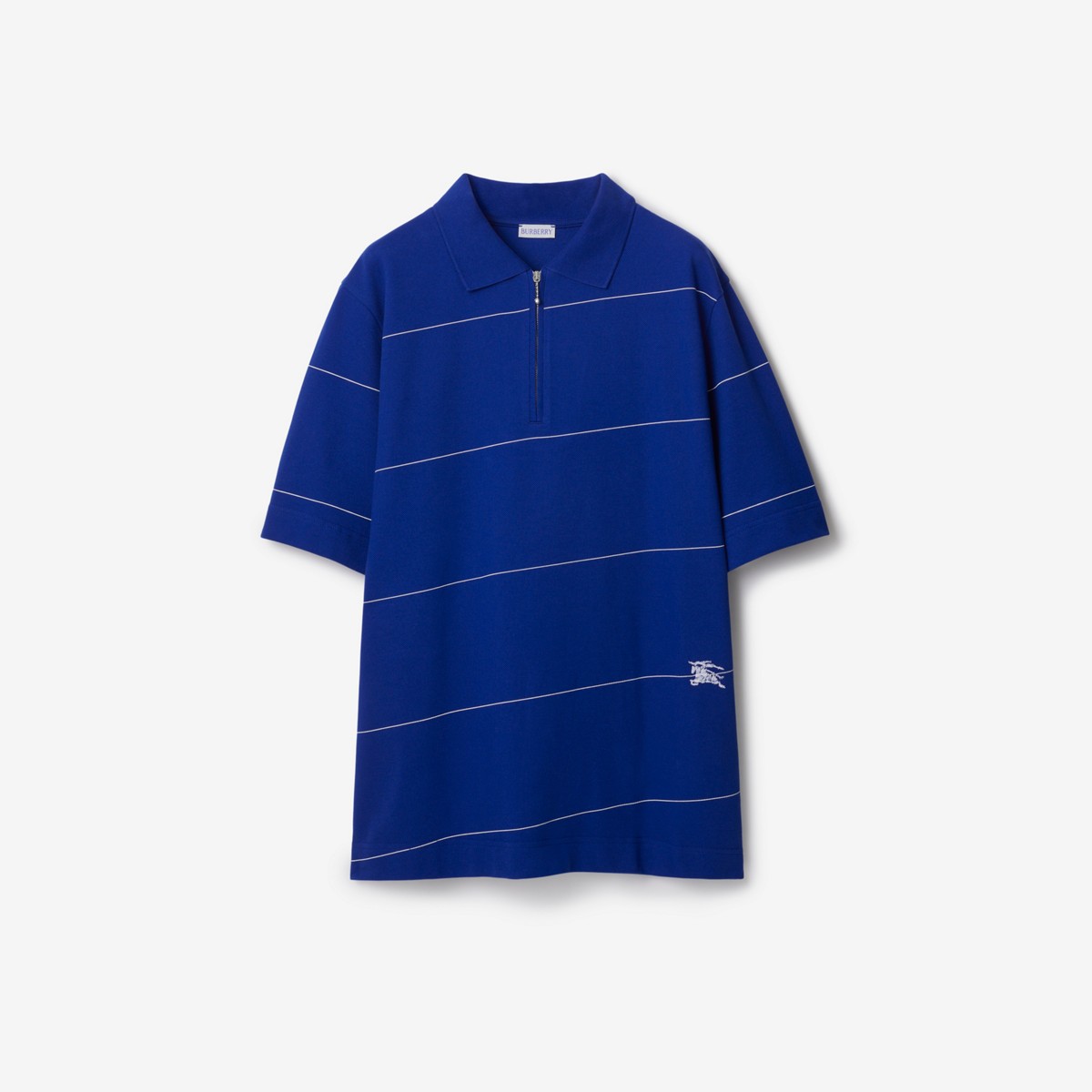 Burberry Cotton Striped Polo Shirt In Knight
