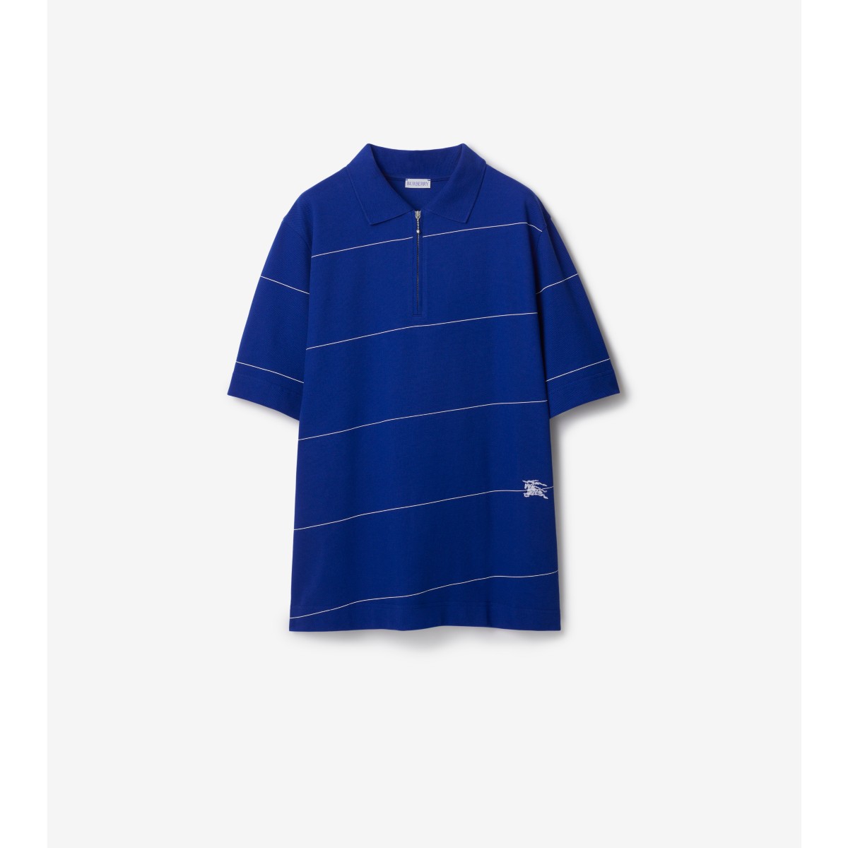 Burberry Cotton Striped Polo Shirt In Knight