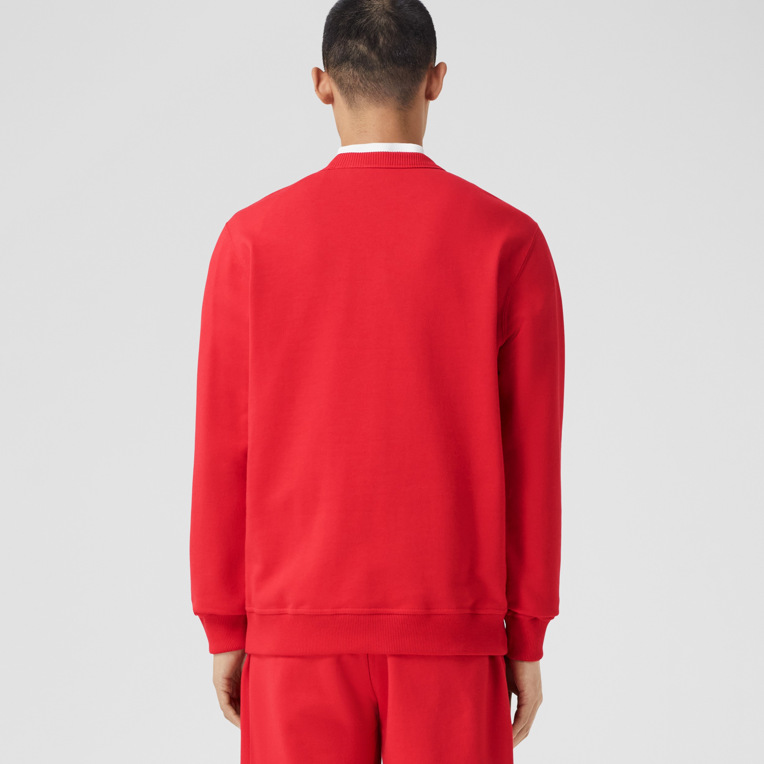 Rabbit Print Cotton Sweatshirt in Bright Red - Men | Burberry® Official - 3