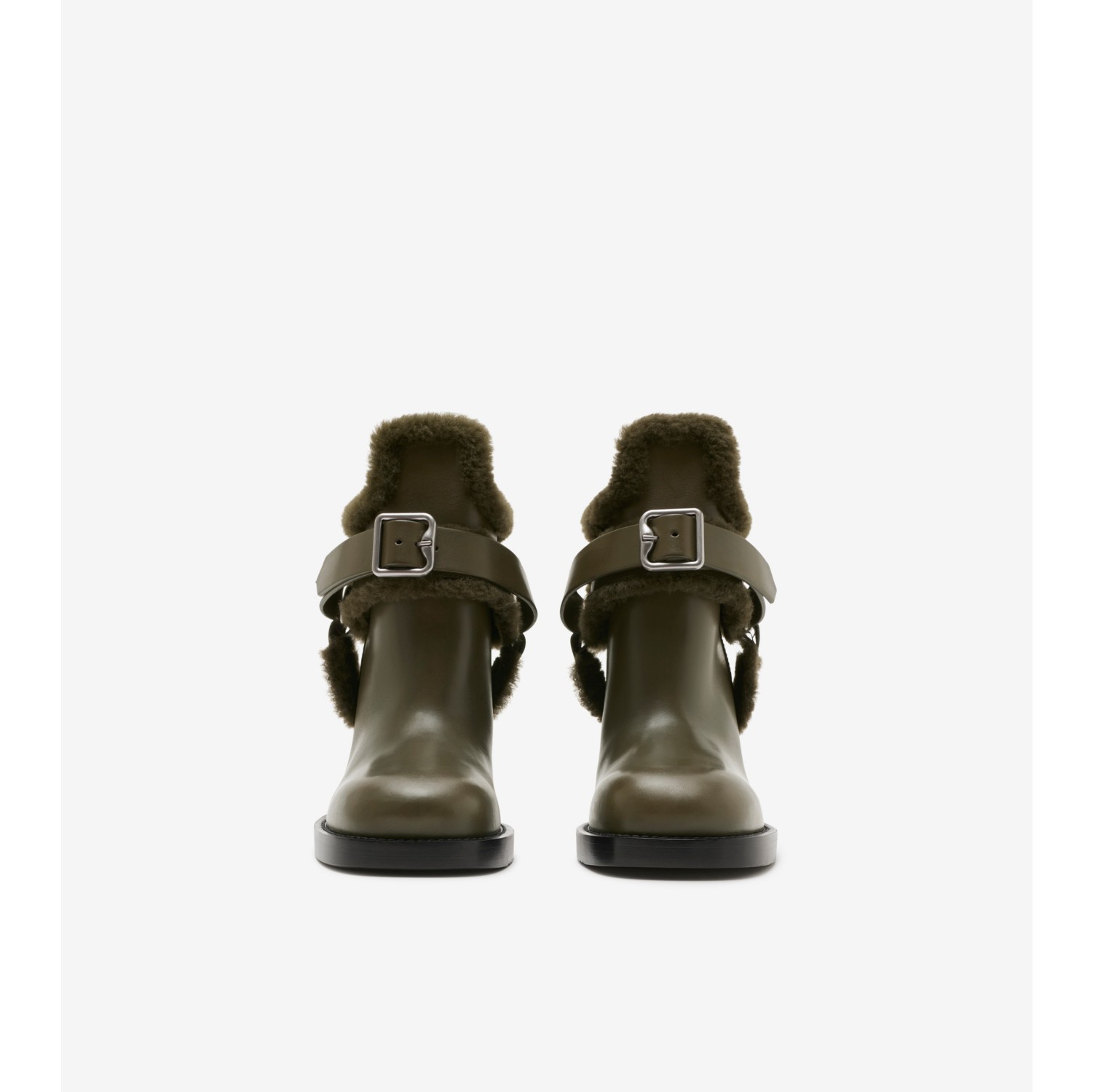 Leather and Shearling Cosy Stirrup Boots