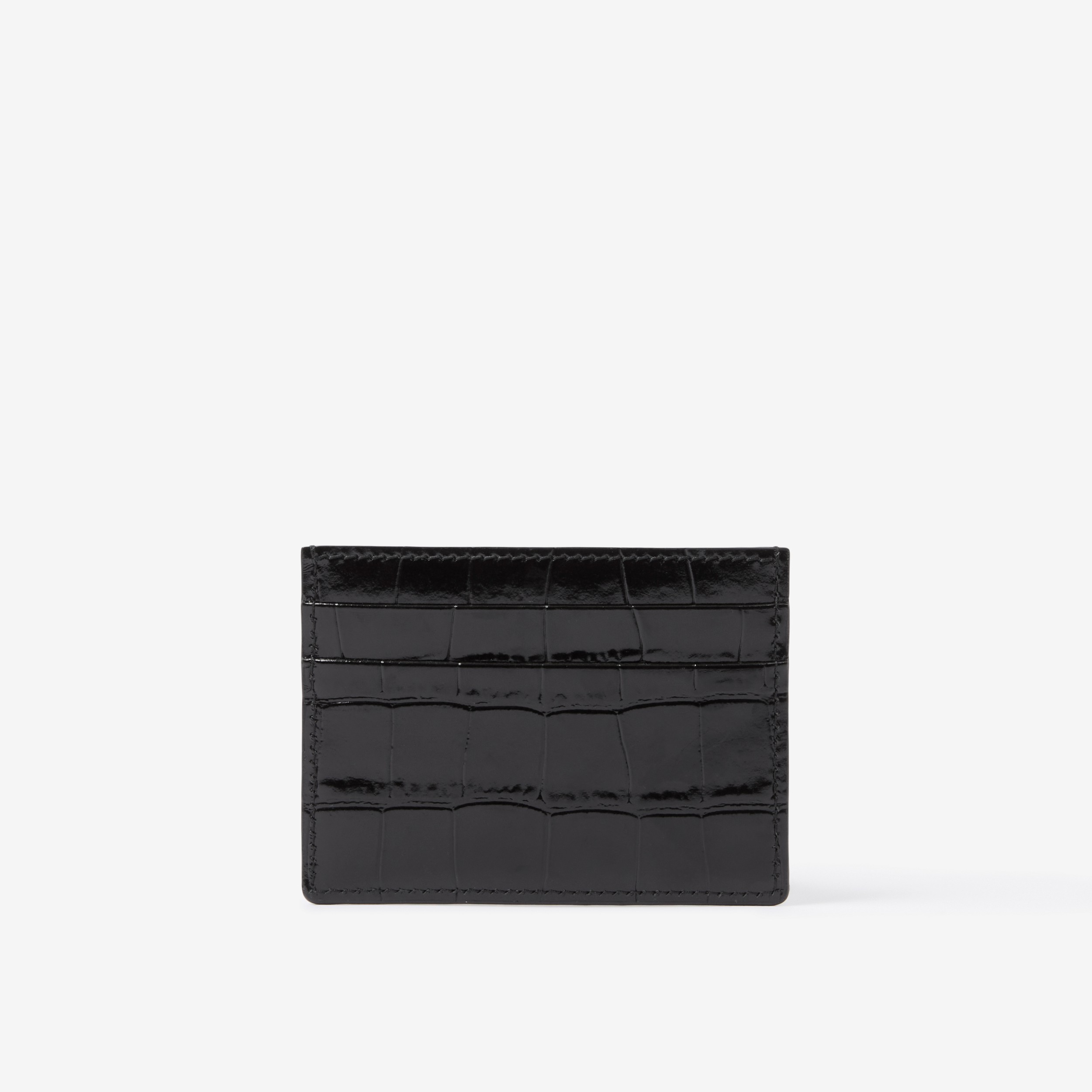 Embossed Leather TB Card Case in Black - Women | Burberry® Official - 3